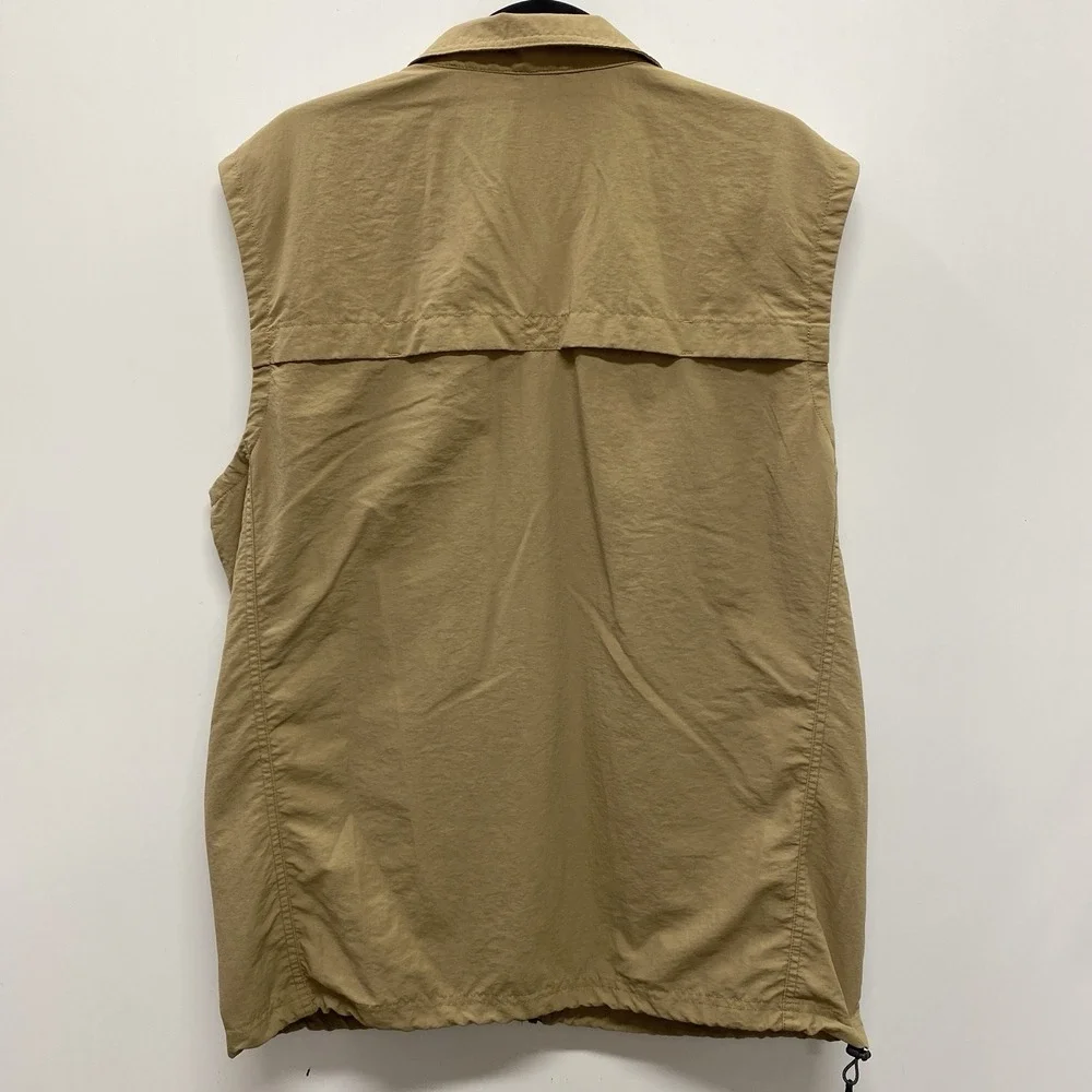 Eddie Bauer 100% Nylon Tan Vest Men's TL Large Tall‎ Multi Pocket Travel Fishing
